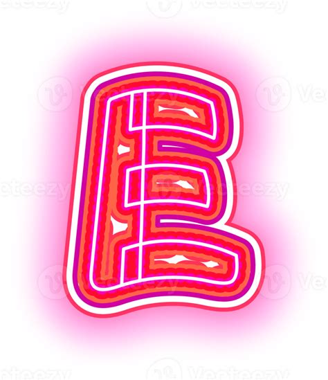 Pink Neon Letters Logo E 33554104 Png
