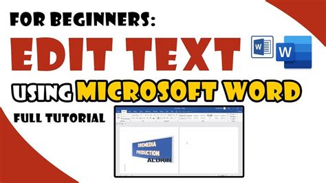 Microsoft Word How To Edit Text For Beginners Youtube