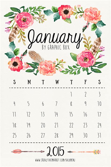 New Freebies 2015 Calendar Januaryandfebruary On Behance