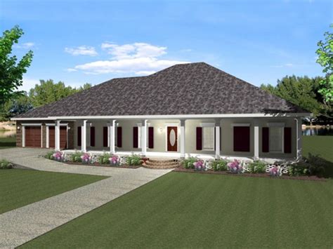 One Story House Plans With Wrap Around Porch One Story Country Style