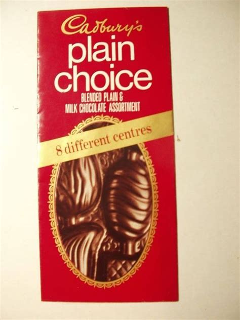 Cadburys Plain Choice Chocolate Wrapper 1970s Old Fashioned Sweets