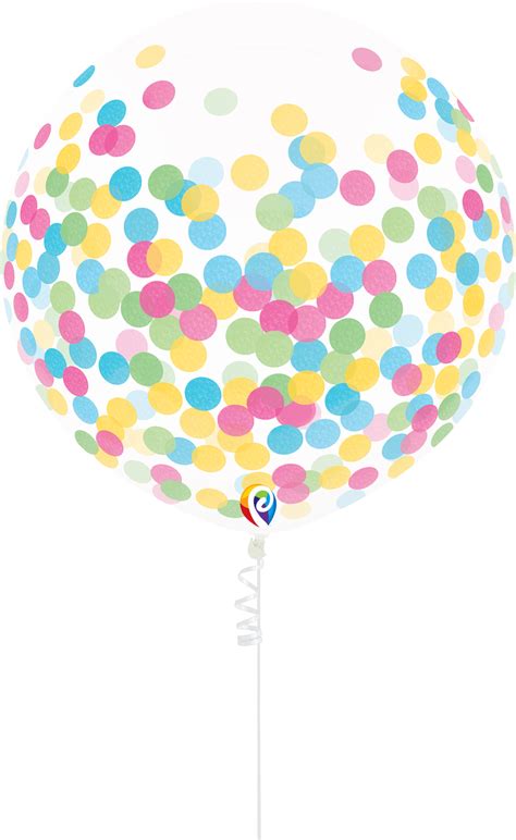 Confetti Balloon With Ribbon 3pk Multi Color S3100 Pretty Day