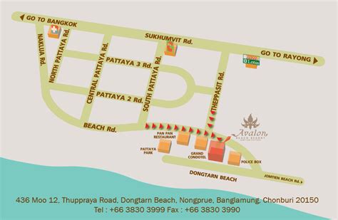 Location And Map Avalon Beach Resort Pattaya Thailand