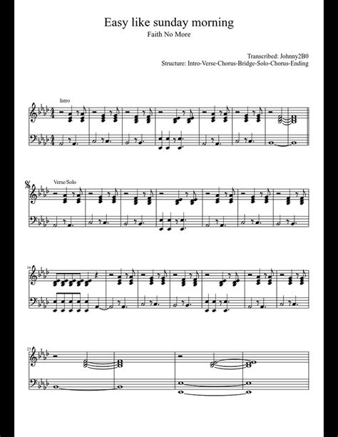 Maybe you would like to learn more about one of these? Easy like sunday morning sheet music for Piano download ...