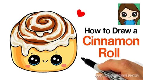 How To Draw A Cinnamon Roll Cute And Easy Draw So Cute Food Cinnamon
