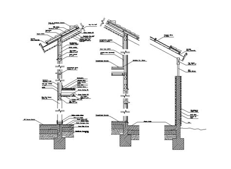 Wooden Roof Detail Is Given In This Autocad Drawing File Download Now