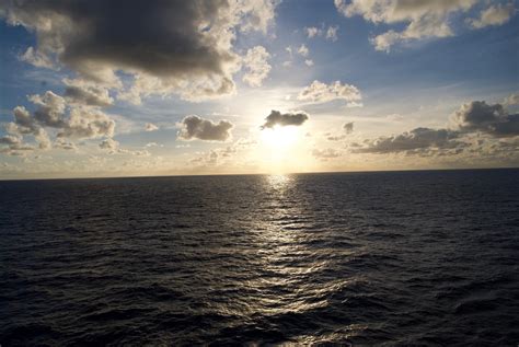 Sunset On The Atlantic Ocean Between Florida And The Virgin Islands Oc