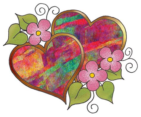 Artbyjean Love Hearts Hearts With Blossoms Love Heart Valentines