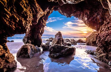Wallpaper Nature Rock Natural Arch Formation Sea Cave Water Sky