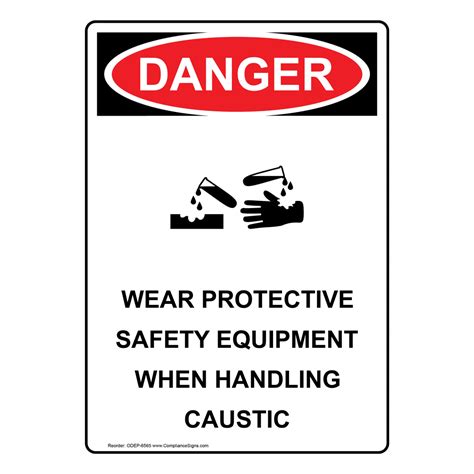 Portrait OSHA Wear Protective Safety Sign With Symbol ODEP 6565