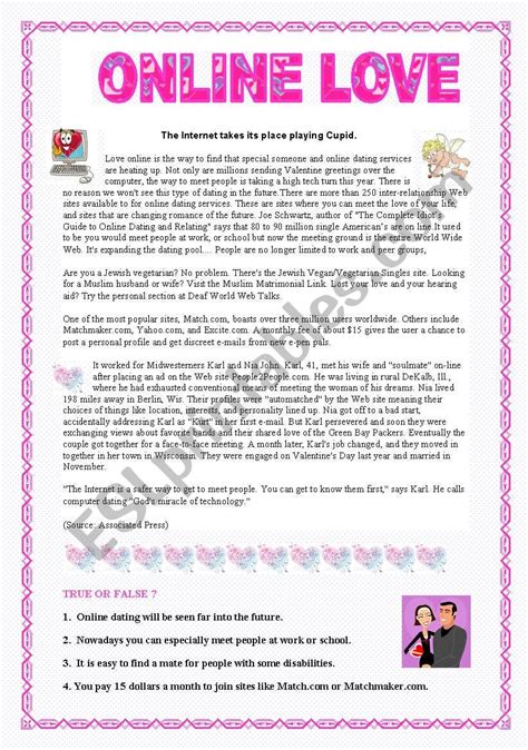 Online Love Esl Worksheet By Renca