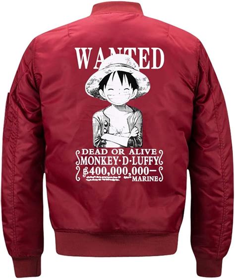 Msbxbb One Piece Monkey D Luffy Chaqueta De Bombardero Hombre Chaqueta