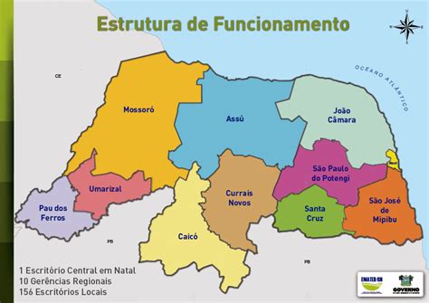 Mapa Do Rio Grande Do Norte Com As Regionais Da Emater Download Scientific Diagram