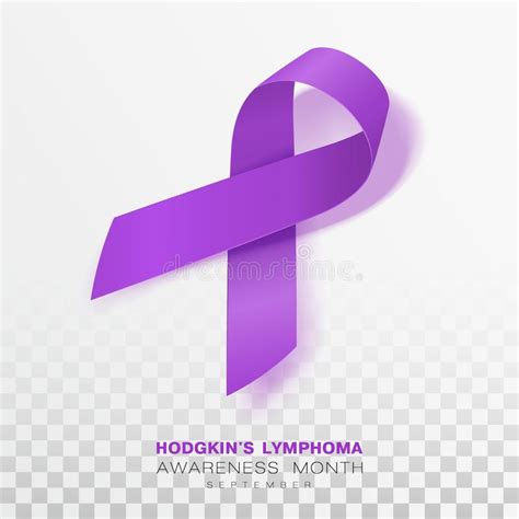 Hodgkins Lymphoma Awareness Month Violet Color Ribbon Isolated On