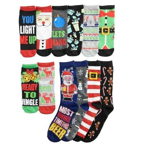 Mens 12 Days Of Socks Christmas Holiday Set By Hyp 12 Pairs For Sale