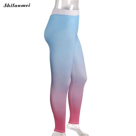 fitness leggings women workout gym modal gradient color yoga pants sport leggings stretch