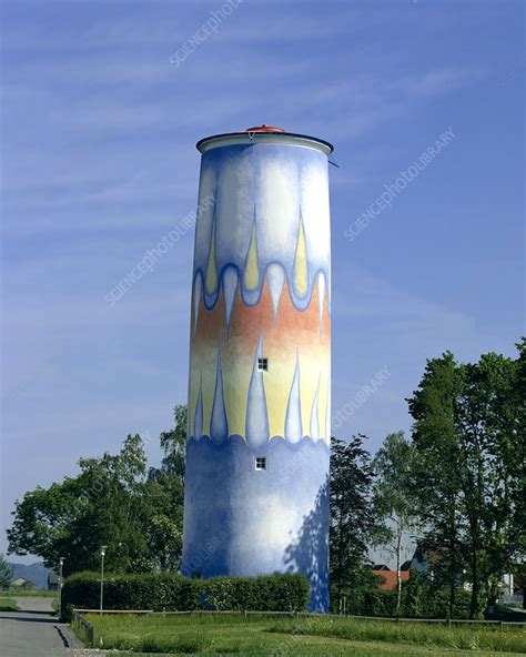 Painted Water Tower Stock Image T8260088 Science Photo Library