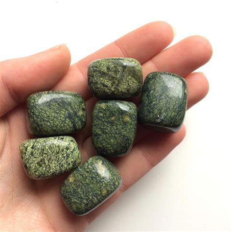 Snake Skin Jasper Green Tumbled Stone Medium Protection 20mm Etsy