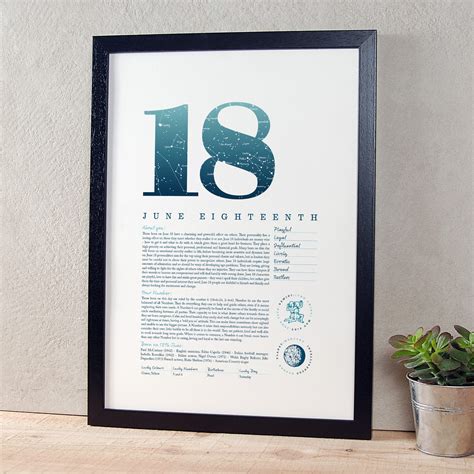 June 18th Birthday Print - Make it with Words