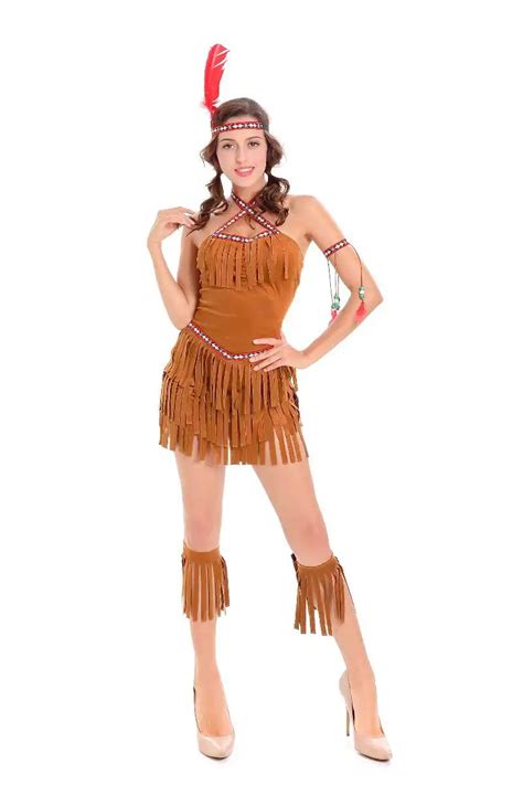 Adult Sexy Indian Costume Women Adult Fancy Dress Halloween Cosplay Costume Aboriginals Fancy