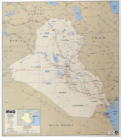 Large Scale Political Map Of Iraq With Other Marks 2003 Iraq Asia