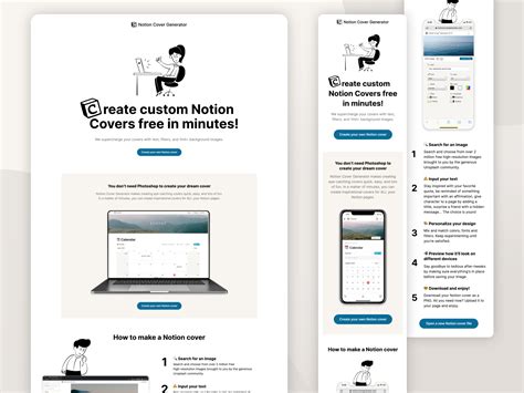 Notion Cover Generator Landing Page By Marcela On Dribbble