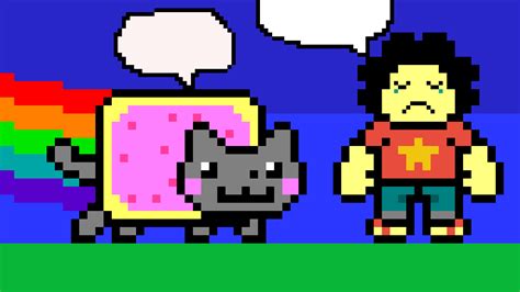 Pixilart Nyan Cat And Sad Steven By Crystalfire