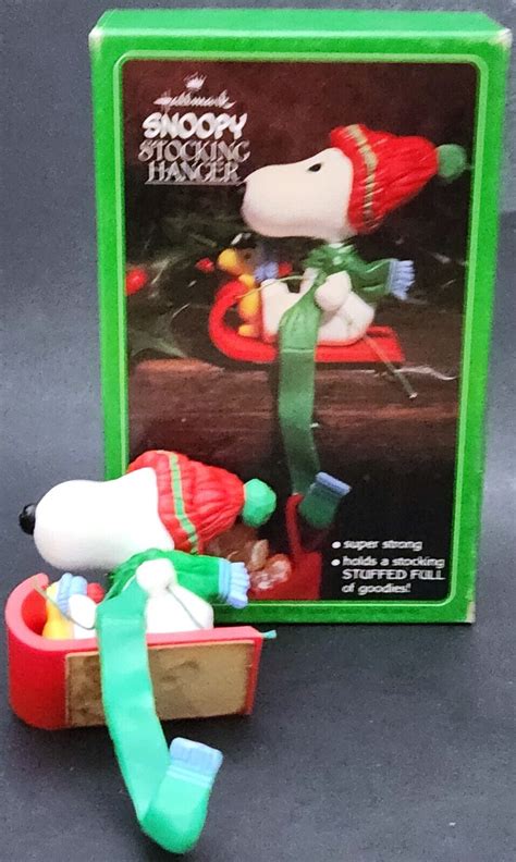 Hallmark Peanuts Snoopy And Woodstock On Sled Christmas Stocking Hanger