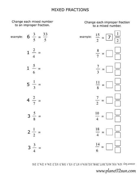 Improper Fractions Worksheet With Pictures