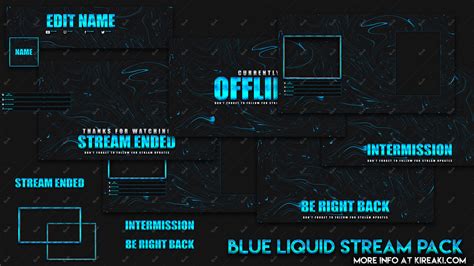Blue Liquid Stream Pack Twitch Package On Behance