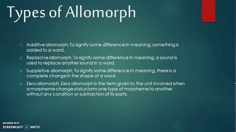 Identifying Morph And Allomorph Youtube