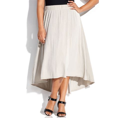 Lyst Inc International Concepts Plus Size High Low Maxi Skirt In Natural