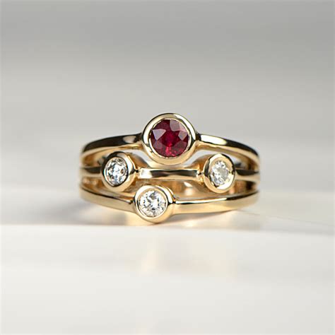 Contemporary Ruby And Diamond Ring Christine Sadler Unforgettable