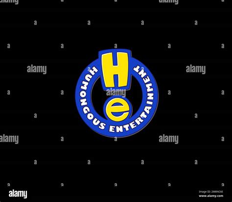 Humongous Entertainment Company Rotated Logo Black Background Stock