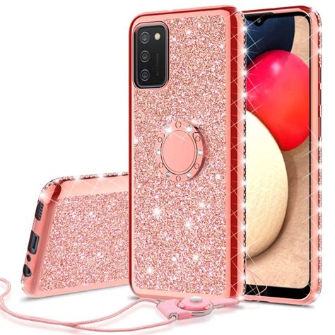 Cute Glitter Phone Case Kickstand For Samsung Galaxy A02s Caseclear