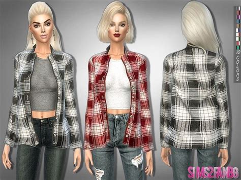 206 Button Up Shirt With Top Sims 4 Clothing Sims 4 Sims