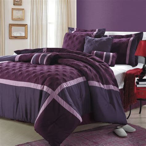 Plum And Gray Comforter Set Dormitorios Diseño De Interiores Hogar