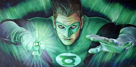 Green Lanternhal Jordan Portrait In Fred Ians Heroic Comic Art