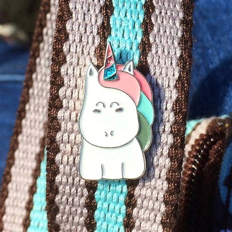 Cute Kawaii Unicorn Glitter Enamel Pin Badge By Flaming