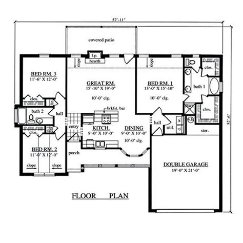 Our 1 bedroom house plans and 1 bedroom cabin plans may be attractive to you whether you're an empty nester or mobility challenged, or simply want one bedroom on the ground floor (main level) for convenience. 3 Bedroom House Plans Page 450 | Country style house plans, House floor plans, Floor plans