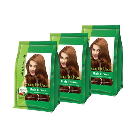 Buy Prem Dulhan Hair Henna Natural Henna Based Hair Color Natural Brown 125gm Pack Of 3