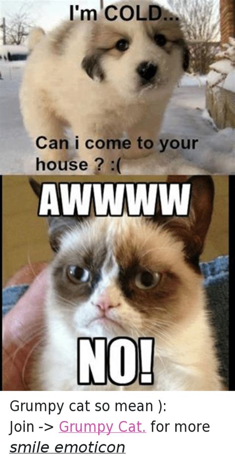 I'm COLD Can I Come to Your House NO! Grumpy Cat So Mean Join -> Grumpy
