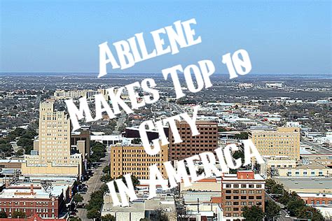 Abilene Receives National Recognition As A Top 10 City