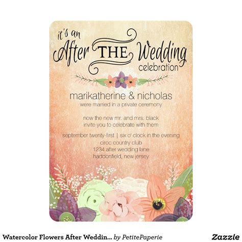 Watercolor Flowers After Wedding Idpp1 Invitations Zazzle Wedding
