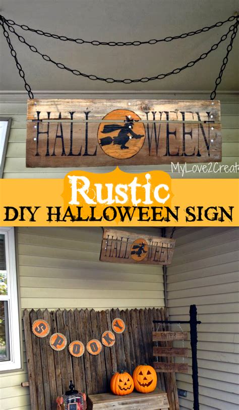 Vertical porch sign sign vertical sign porch sign svg sign svg door sign bundle mini bundle halloween. Rustic DIY Halloween Sign - Oh My Creative