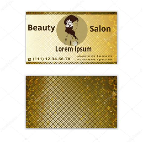 Beauty Salon Business Card Vector Illustration Isolated On White