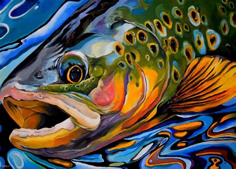 Rainbow Trout 2015 Acrylic Painting By Abi Whitlock Artfinder Fly