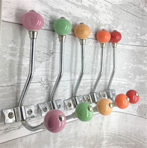 Hardware, lighting, switchplates, tile, home accents plain round coloured ceramic coat hooks racks by g decor ...
