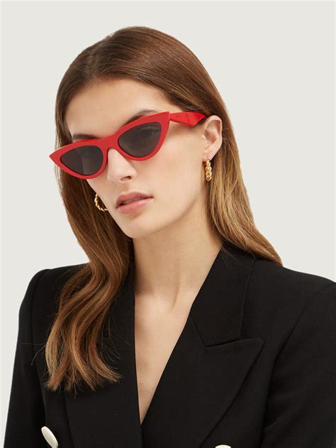 Céline Cat Eye Acetate Sunglasses In Red Lyst