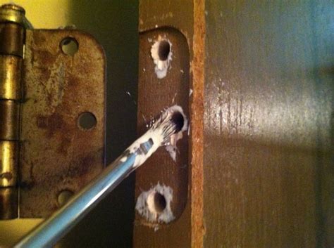 How To Repair Stripped Screw Holes For A Door Hinge Door Hinge
